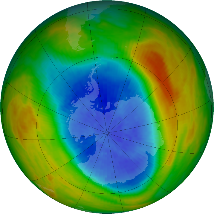 Antarctic ozone map for 26 September 1983